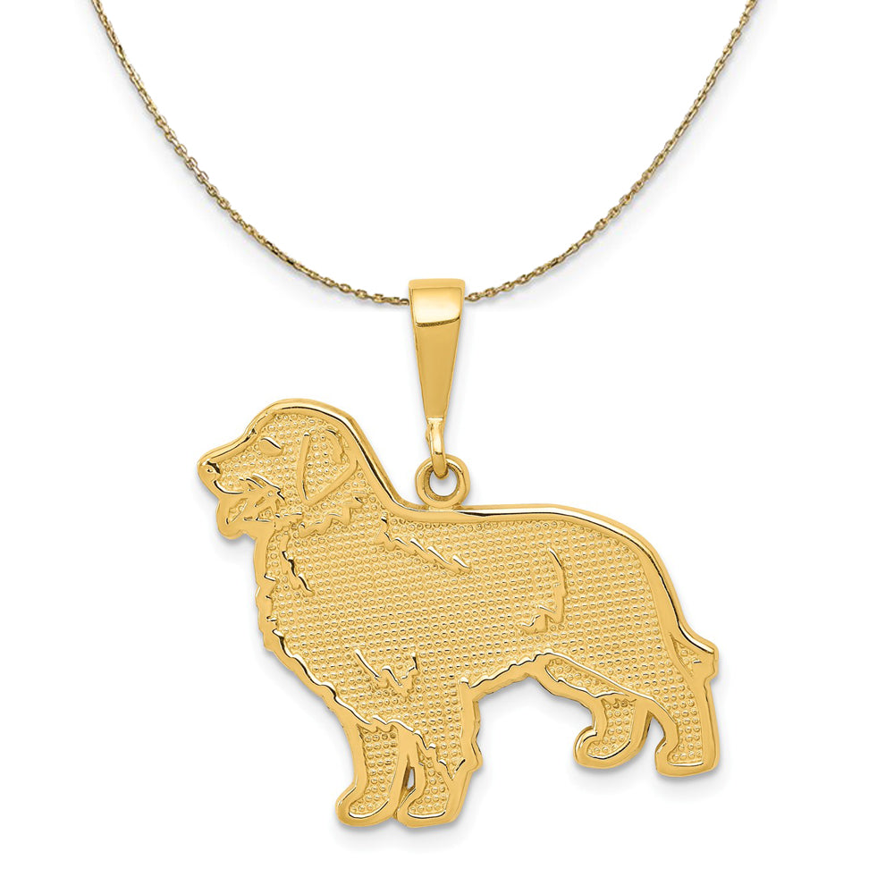 14k Yellow Gold Golden Retriever Necklace, Item N20336 by The Black Bow Jewelry Co.