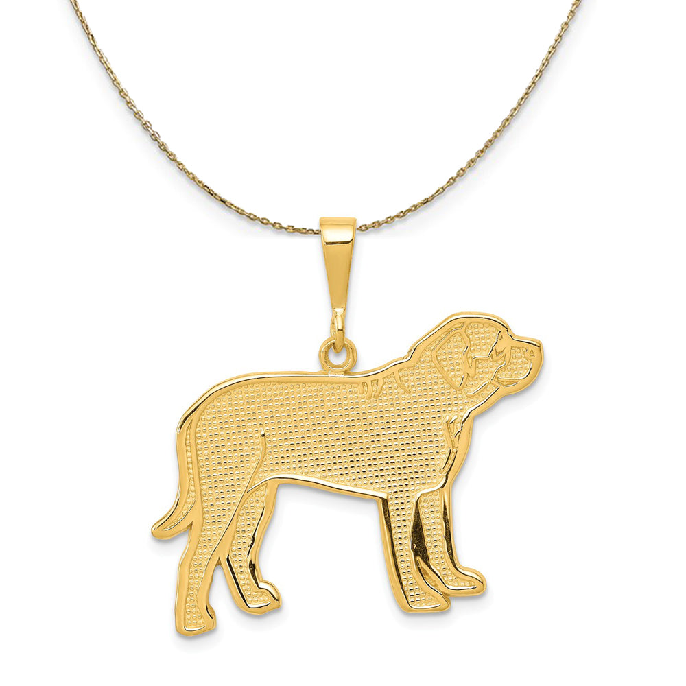 14k Yellow Gold English Mastiff Necklace, Item N20339 by The Black Bow Jewelry Co.