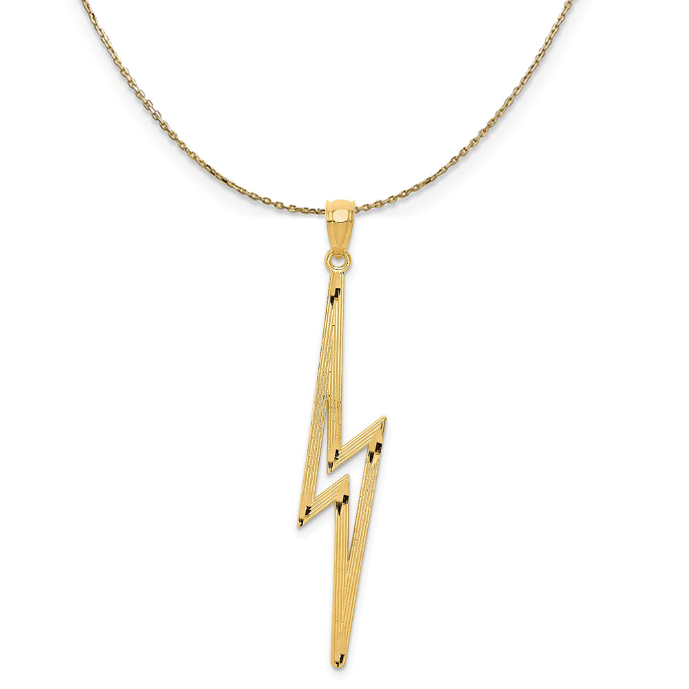 14k Yellow Gold Lightning Bolt Necklace, Item N20502 by The Black Bow Jewelry Co.