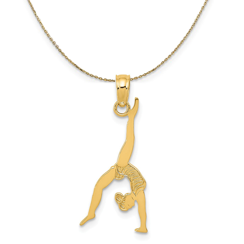 14k Yellow Gold Polished Gymnast Necklace, Item N20543 by The Black Bow Jewelry Co.