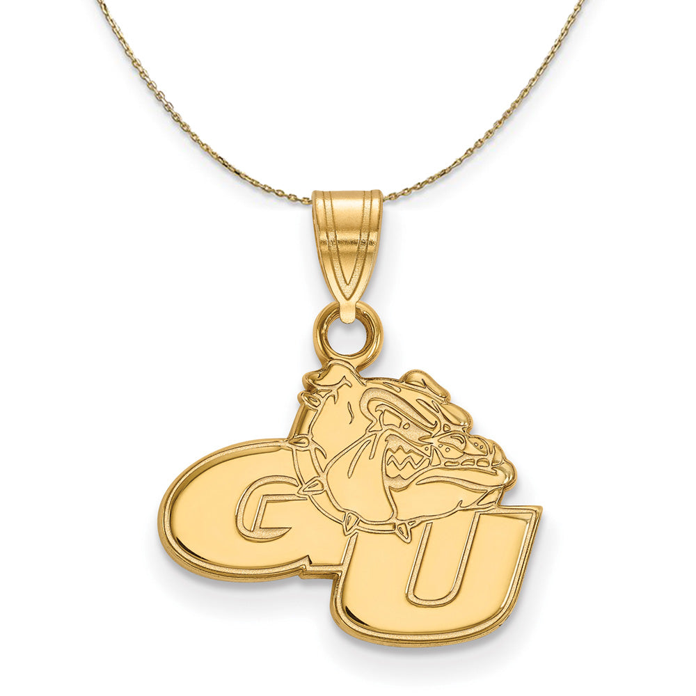 14k Yellow Gold Gonzaga U Small Necklace, Item N20567 by The Black Bow Jewelry Co.
