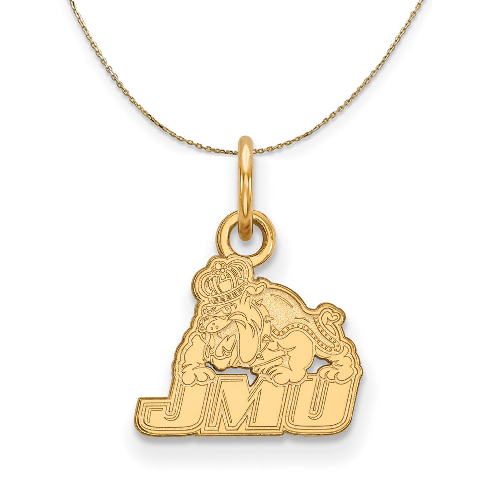 14k Yellow Gold James Madison U X-Small Necklace, Item N20569 by The Black Bow Jewelry Co.
