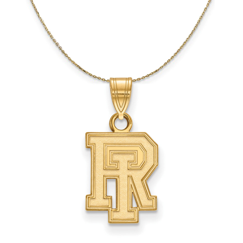 14k Yellow Gold U. of Rhode Island Small Necklace, Item N20602 by The Black Bow Jewelry Co.