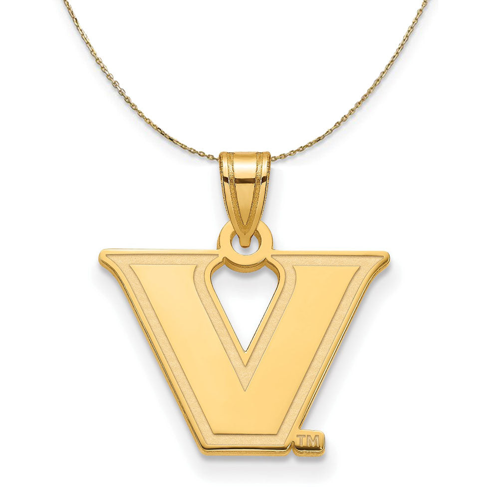 14k Yellow Gold Vanderbilt U. Small &#39;V&#39; Star Necklace, Item N20616 by The Black Bow Jewelry Co.