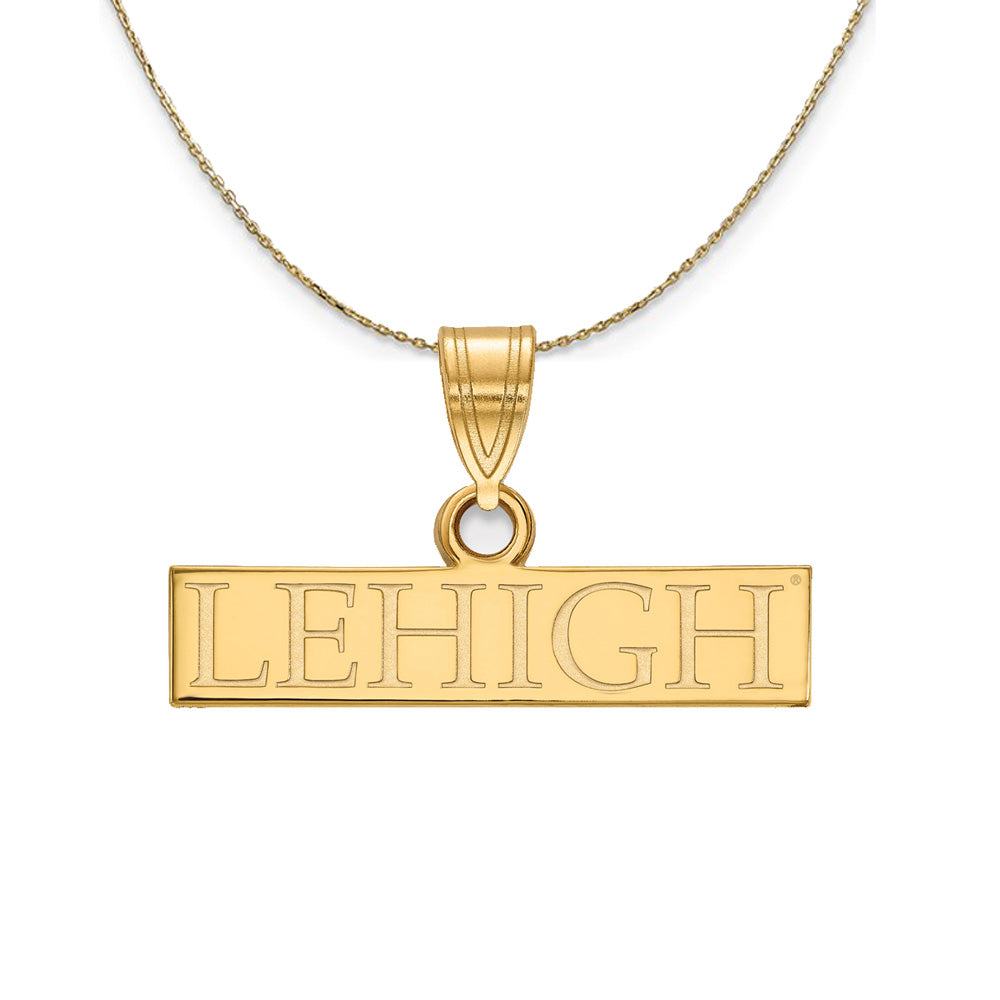 14k Yellow Gold Lehigh U Small Necklace, Item N20727 by The Black Bow Jewelry Co.