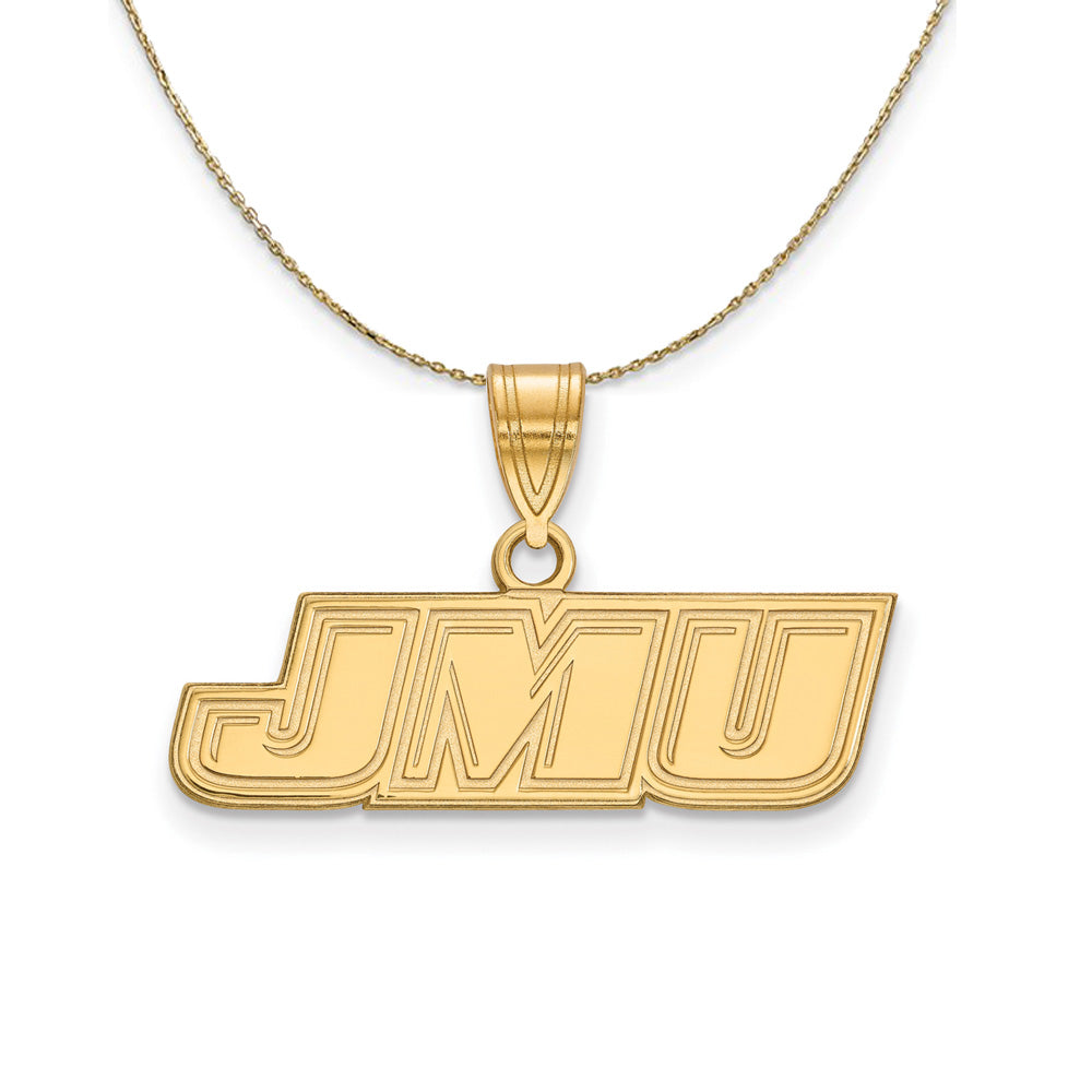 14k Yellow Gold James Madison U Small Necklace, Item N20748 by The Black Bow Jewelry Co.