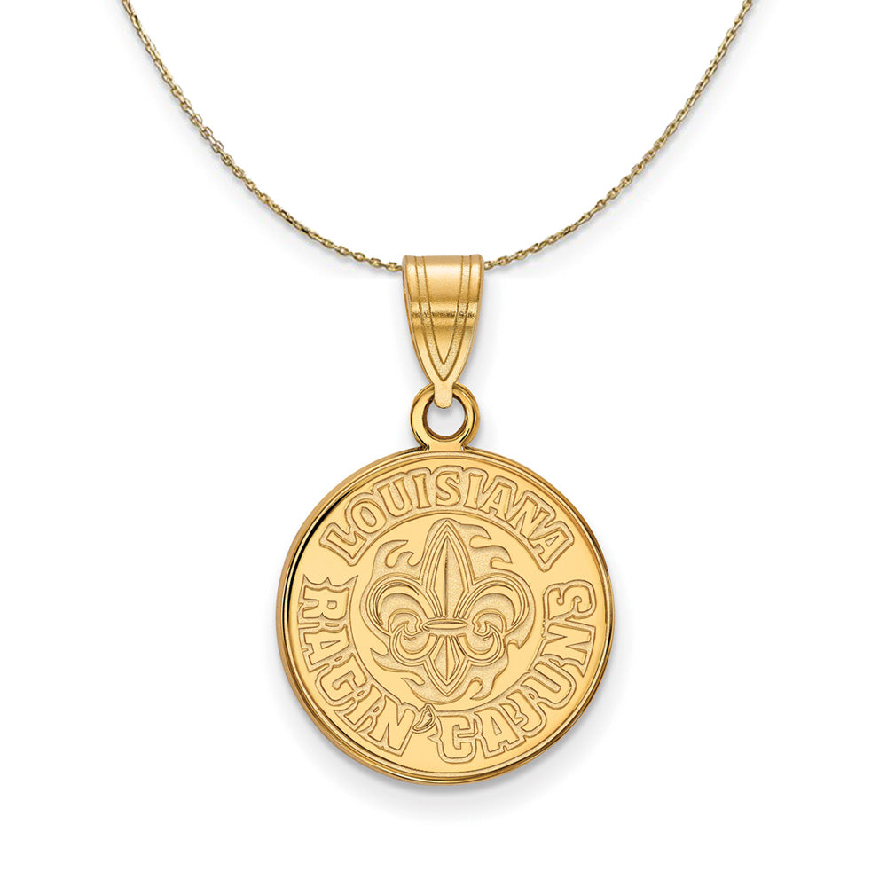 14k Gold U. of Louisiana at Lafayette Medium Necklace, Item N20955 by The Black Bow Jewelry Co.