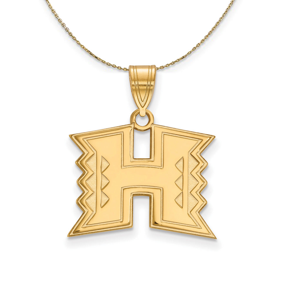 14k Yellow Gold The U. of Hawai&#39;i Medium Necklace, Item N20991 by The Black Bow Jewelry Co.