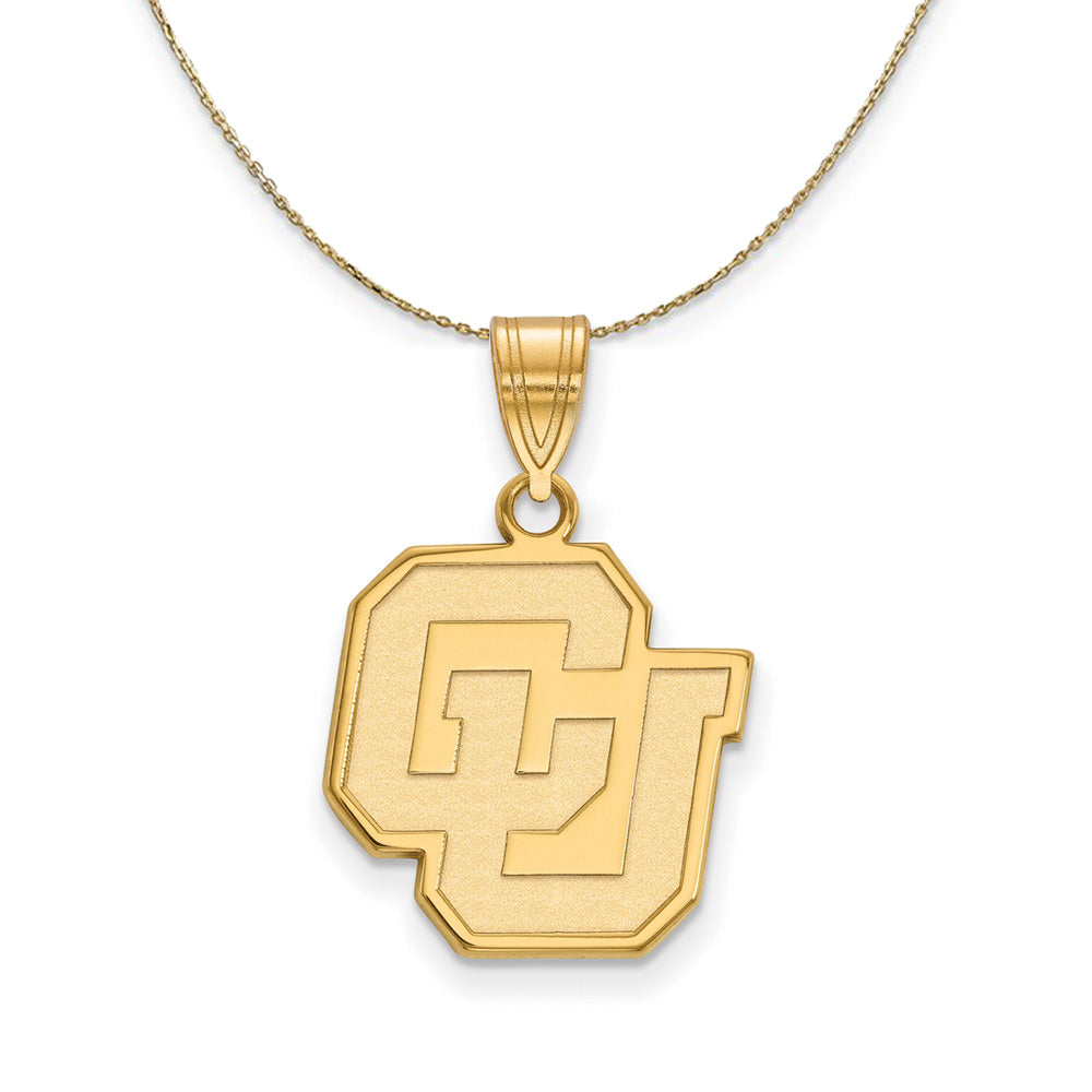 14k Yellow Gold U of Colorado Medium Necklace, Item N21025 by The Black Bow Jewelry Co.