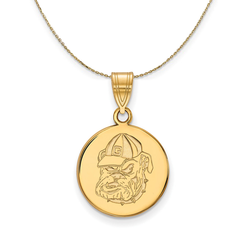 14K Yellow Gold LogoArt University of Georgia Small Pendant Necklace