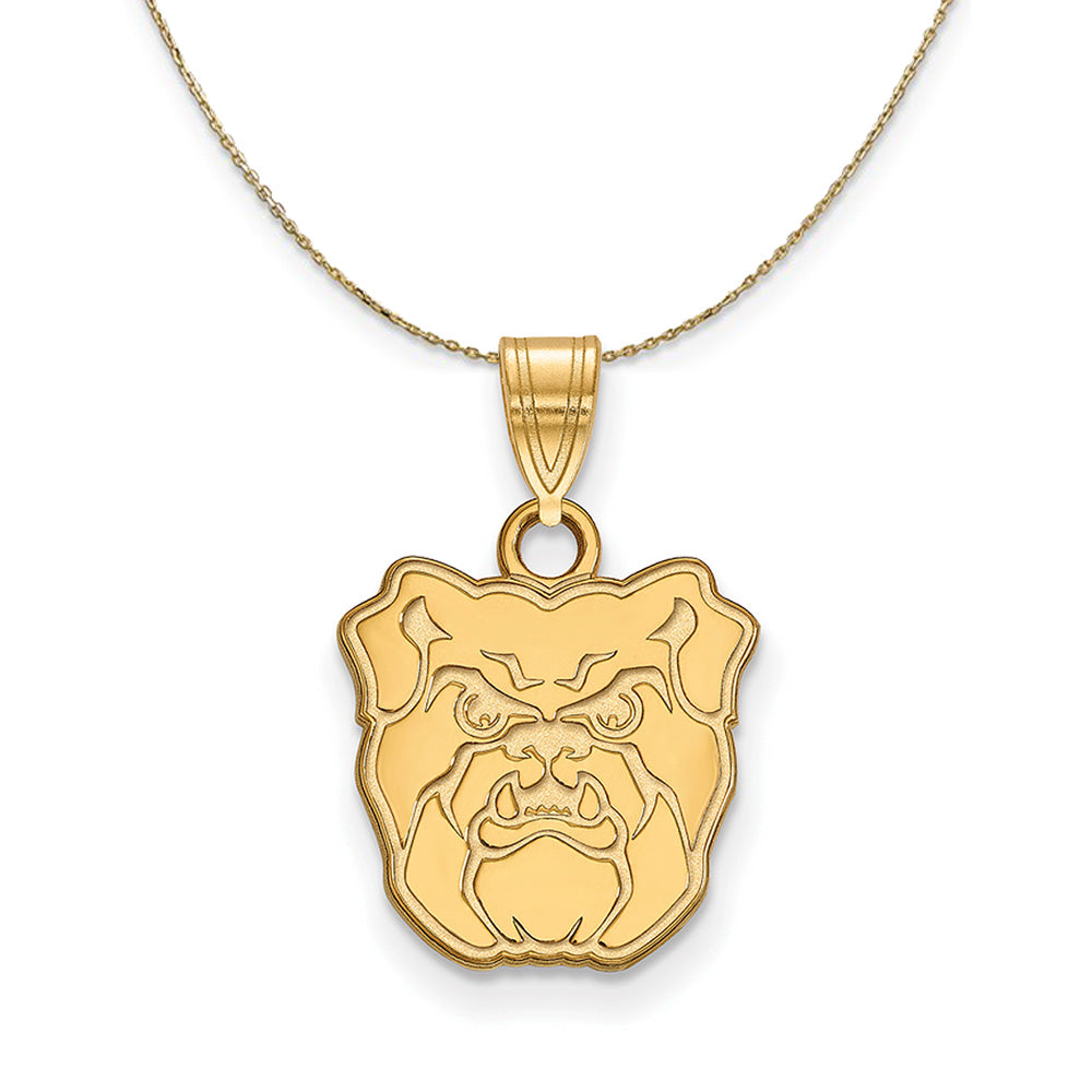 14k Yellow Gold Butler U Bulldogs Sm Mascot Necklace, Item N21101 by The Black Bow Jewelry Co.