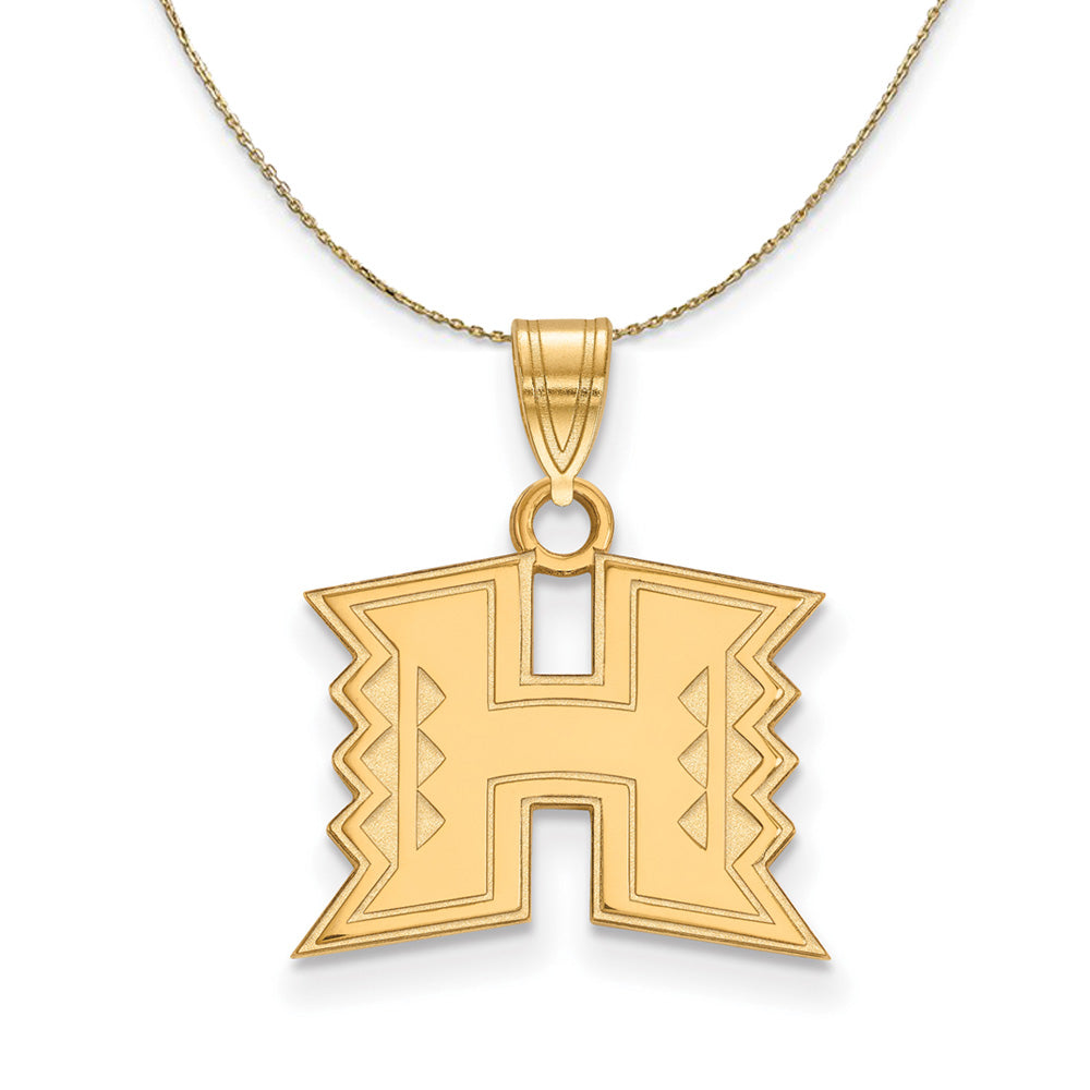 14k Yellow Gold The U. of Hawai&#39;i Small Necklace, Item N21163 by The Black Bow Jewelry Co.