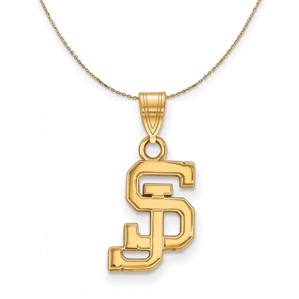14k Yellow Gold San Jose State Small Necklace - The Black Bow Jewelry  Company