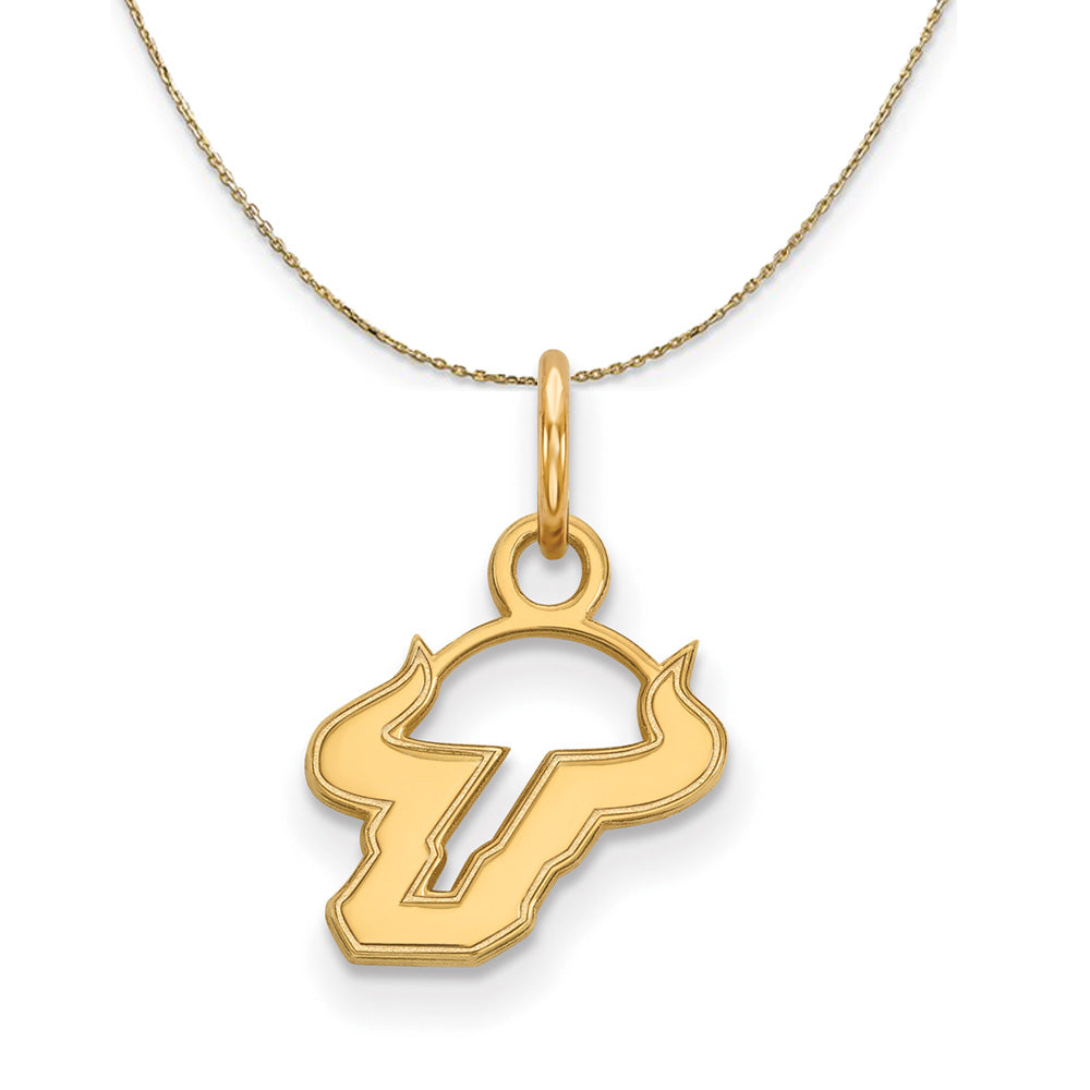 14k Yellow Gold South Florida X-Small Logo Necklace, Item N21357 by The Black Bow Jewelry Co.