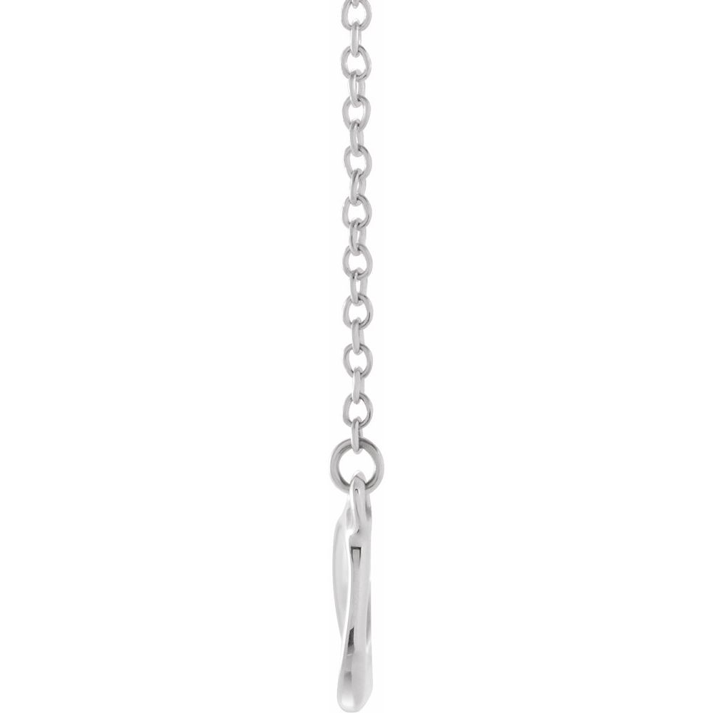 Alternate view of the Rhodium Plated Sterling Silver Polished Infinity Necklace, 16-18 Inch by The Black Bow Jewelry Co.