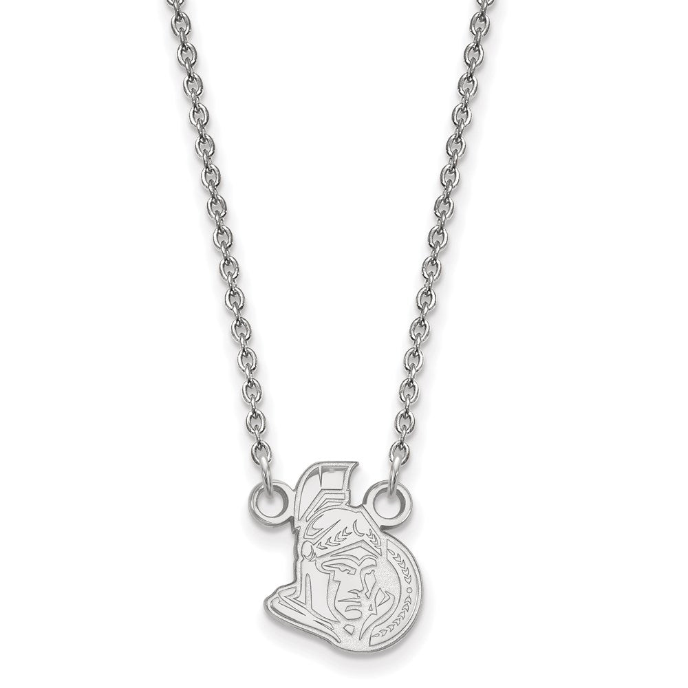 10k White Gold NHL Ottawa Senators Small Necklace, 18 Inch, Item N22315 by The Black Bow Jewelry Co.