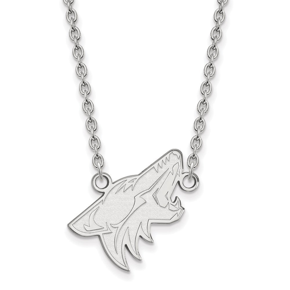 10k White Gold NHL Arizona Coyotes Large Necklace, 18 Inch, Item N22326 by The Black Bow Jewelry Co.
