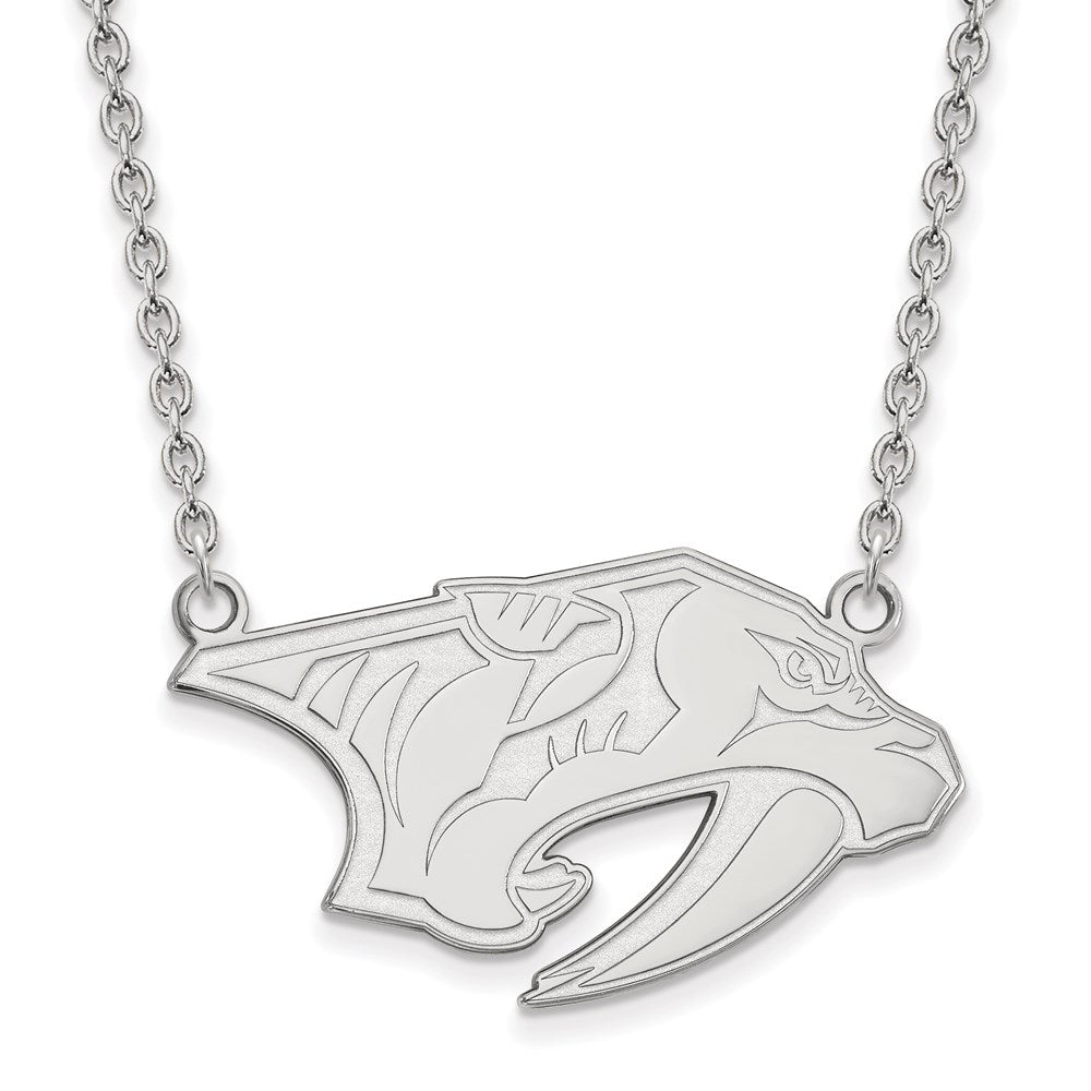 10k White Gold NHL Nashville Predators Large Necklace, 18 Inch, Item N22330 by The Black Bow Jewelry Co.