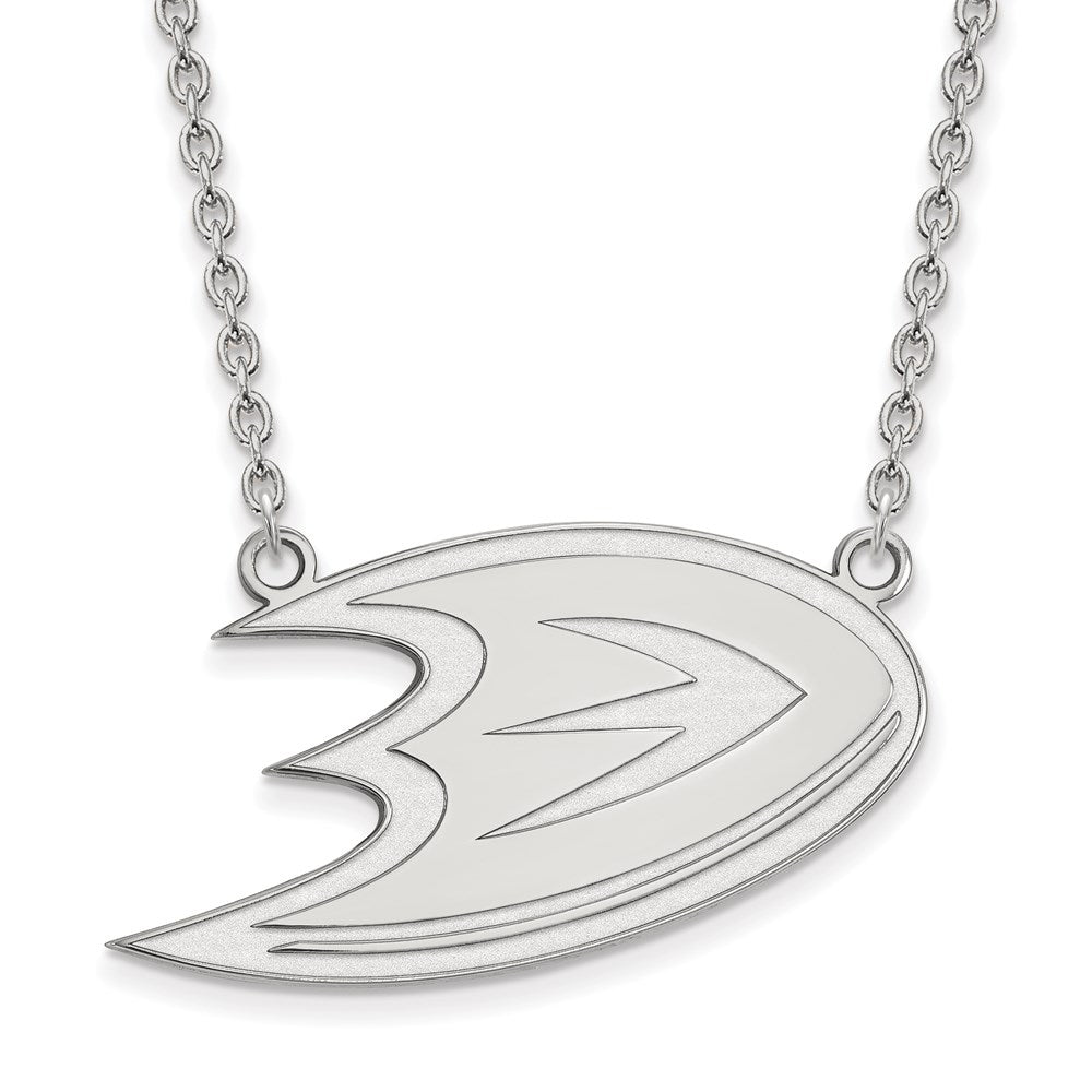 10k White Gold NHL Anaheim Ducks Large Necklace, 18 Inch, Item N22342 by The Black Bow Jewelry Co.
