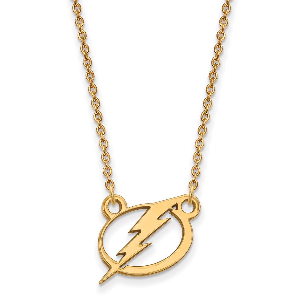 10k Yellow Gold NHL Tampa Bay Lightning Small Necklace, 18 Inch, Item N22376 by The Black Bow Jewelry Co.