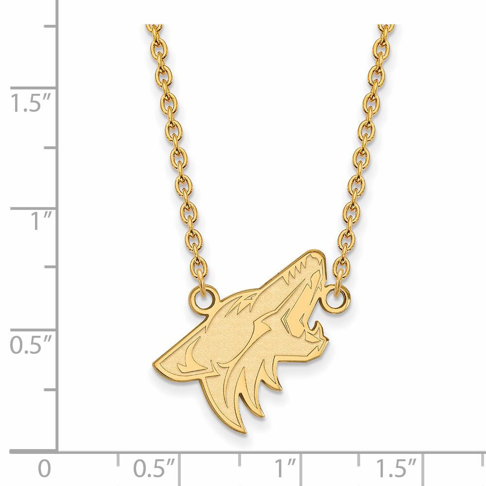 Alternate view of the 10k Yellow Gold NHL Arizona Coyotes Large Necklace, 18 Inch by The Black Bow Jewelry Co.