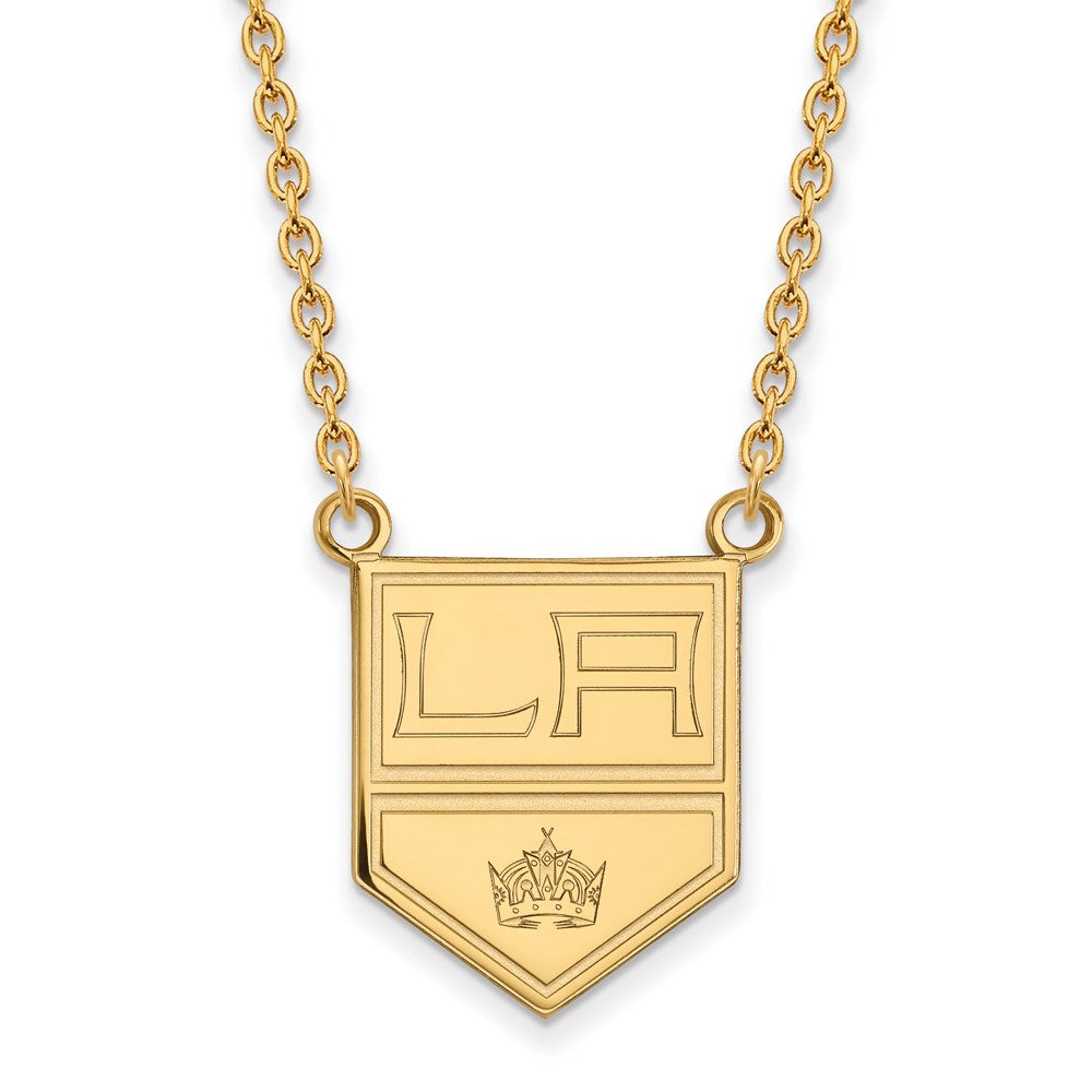 10k Yellow Gold NHL Los Angeles Kings Large Necklace, 18 Inch, Item N22397 by The Black Bow Jewelry Co.