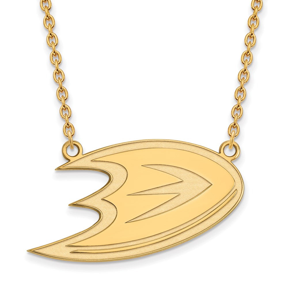 10k Yellow Gold NHL Anaheim Ducks Large Necklace, 18 Inch, Item N22398 by The Black Bow Jewelry Co.