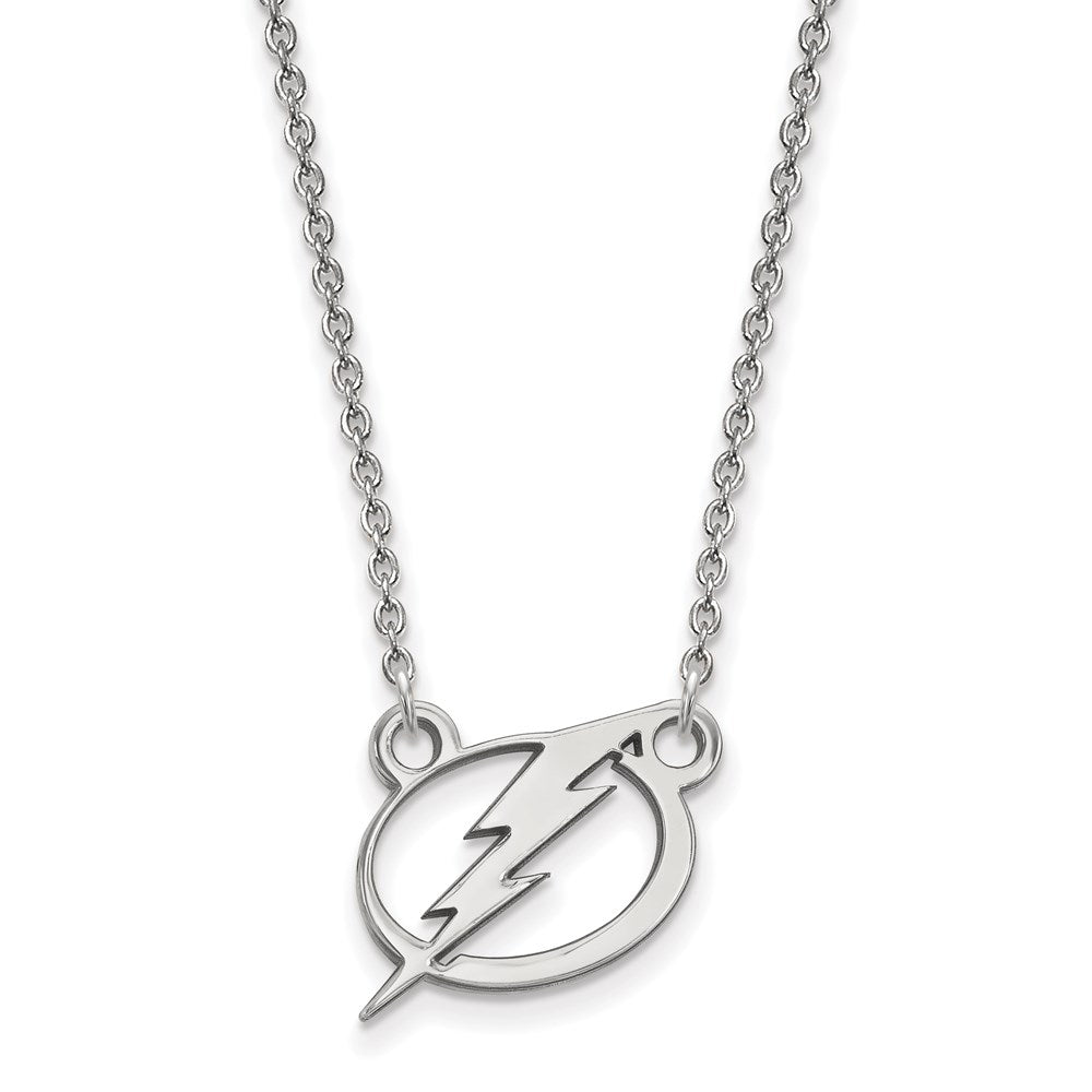 14k White Gold NHL Tampa Bay Lightning Small Necklace, 18 Inch, Item N22432 by The Black Bow Jewelry Co.