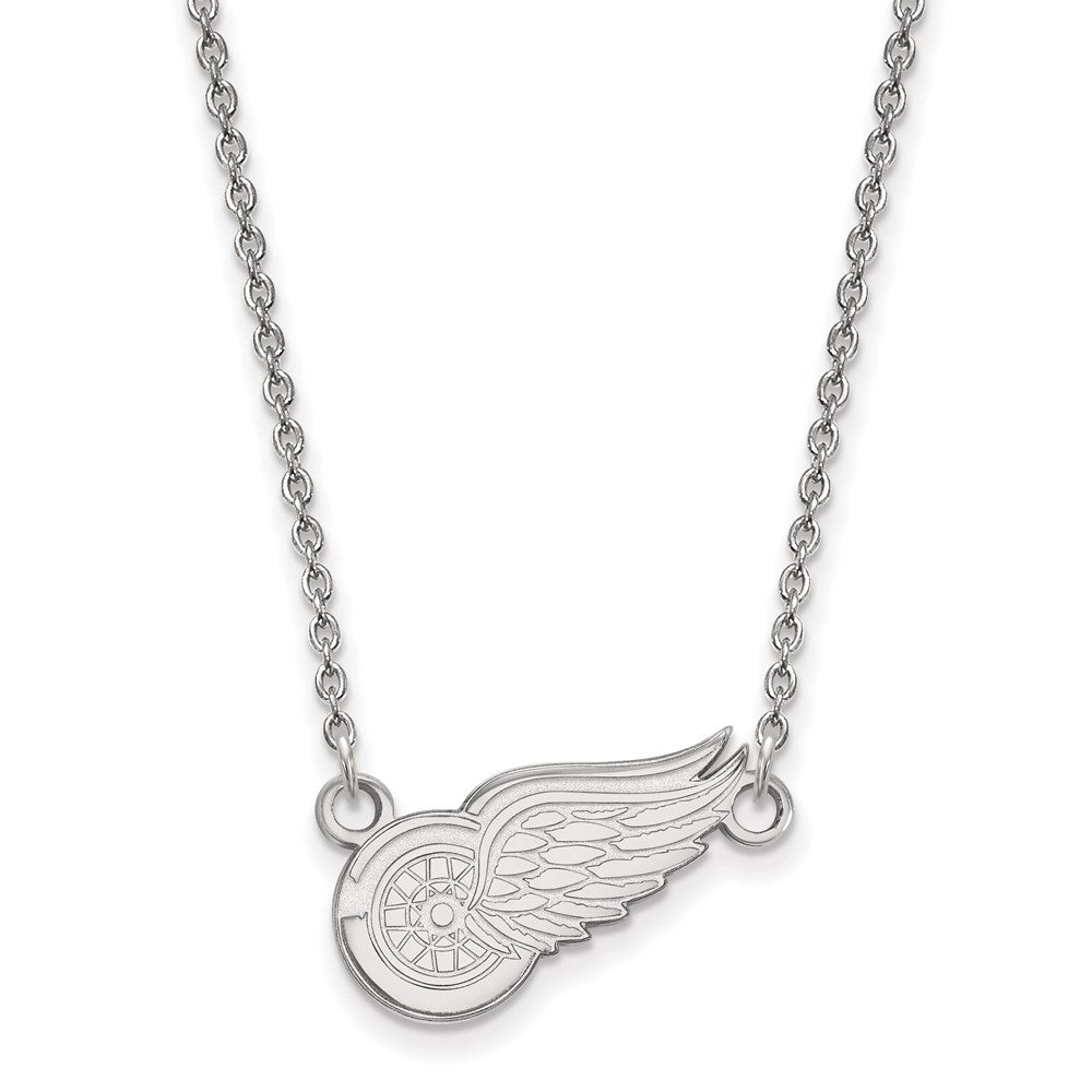 14k White Gold NHL Detroit Red Wings Small Necklace, 18 Inch, Item N22434 by The Black Bow Jewelry Co.