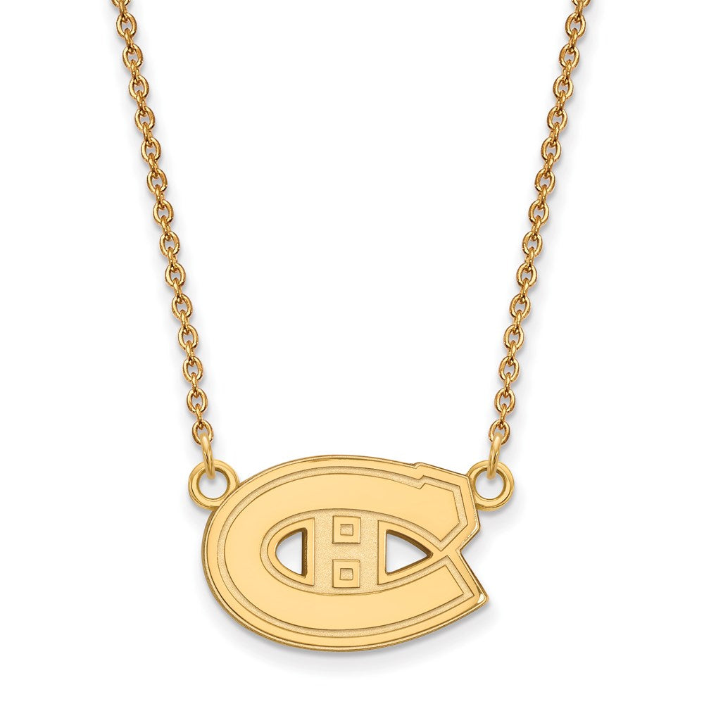 14k Yellow Gold NHL Montreal Canadiens Small Necklace, 18 Inch, Item N22474 by The Black Bow Jewelry Co.