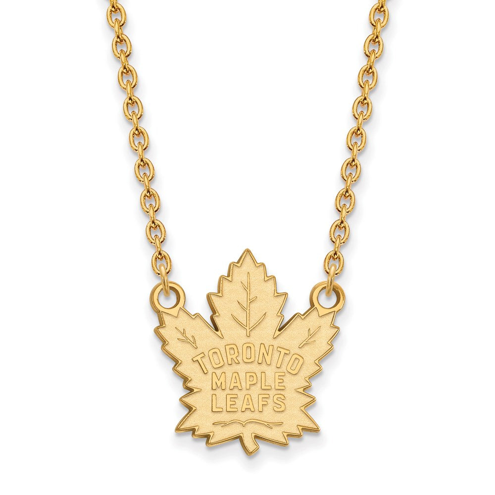 14k Yellow Gold NHL Toronto Maple Leafs Large Necklace, 18 Inch, Item N22503 by The Black Bow Jewelry Co.