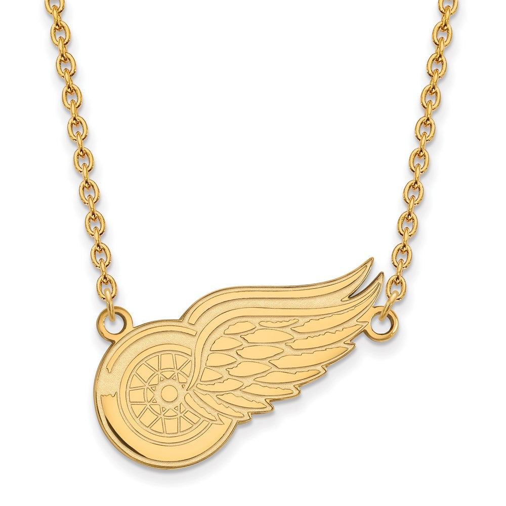 14k Yellow Gold NHL Detroit Red Wings Large Necklace, 18 Inch, Item N22515 by The Black Bow Jewelry Co.