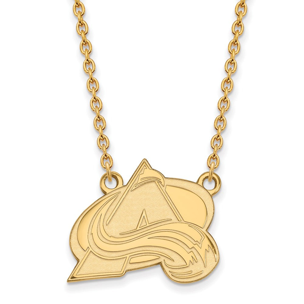 SS 14k Yellow Gold Plated NHL Colorado Avalanche LG Necklace, 18 Inch, Item N22564 by The Black Bow Jewelry Co.