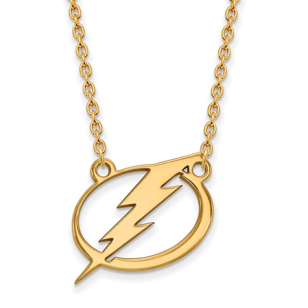 SS 14k Yellow Gold Plated NHL Tampa Bay Lightning LG Necklace, 18 Inch, Item N22580 by The Black Bow Jewelry Co.