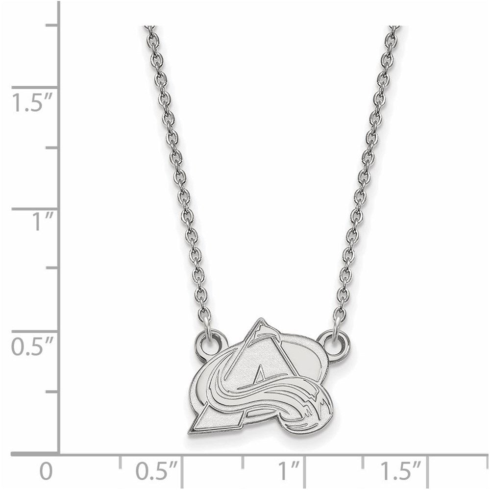 Sterling Silver NHL Colorado Avalanche Small Necklace, 18 In - The
