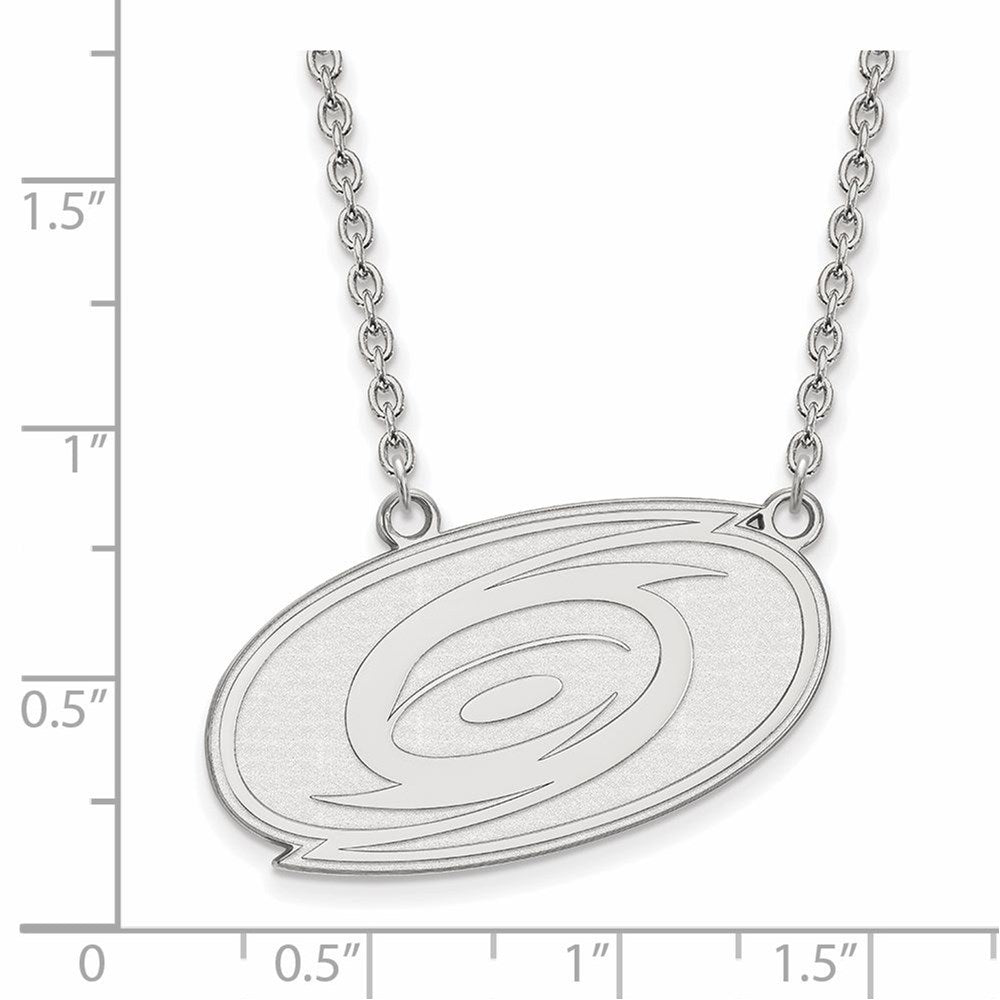 Alternate view of the Sterling Silver NHL Carolina Hurricanes Large Necklace, 18 Inch by The Black Bow Jewelry Co.