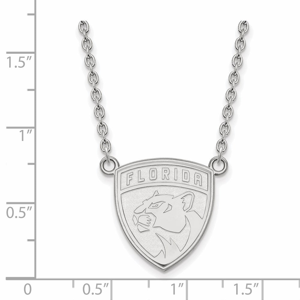 Alternate view of the Sterling Silver NHL Florida Panthers Large Necklace, 18 Inch by The Black Bow Jewelry Co.