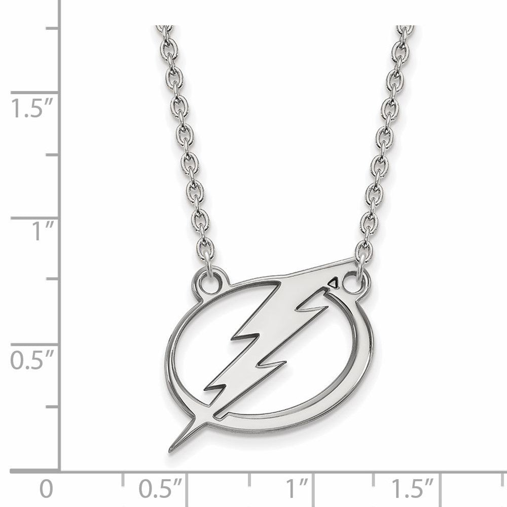 Alternate view of the Sterling Silver NHL Tampa Bay Lightning Large Necklace, 18 Inch by The Black Bow Jewelry Co.