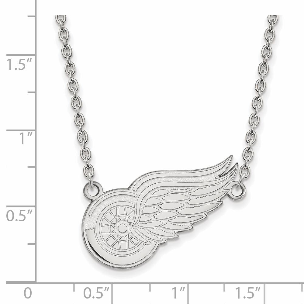 Alternate view of the Sterling Silver NHL Detroit Red Wings Large Necklace, 18 In by The Black Bow Jewelry Co.