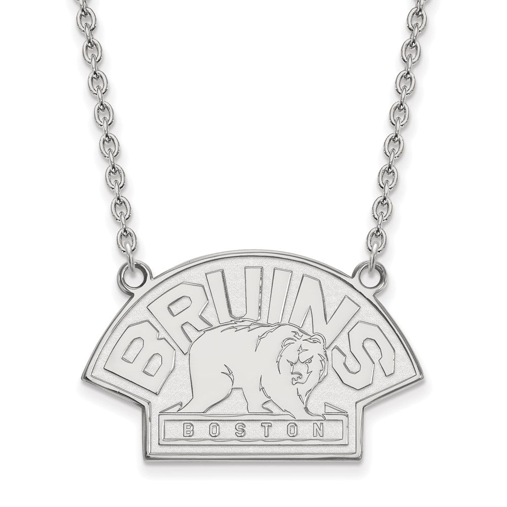 Sterling Silver NHL Boston Bruins LG Necklace, 18 Inch, Item N22711 by The Black Bow Jewelry Co.