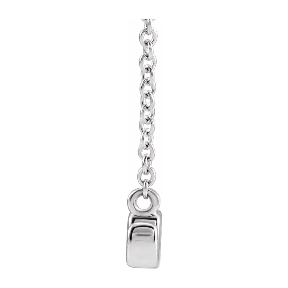 Alternate view of the 14K White Gold Petite Mom Script Necklace, 16 Inch or 18 Inch by The Black Bow Jewelry Co.