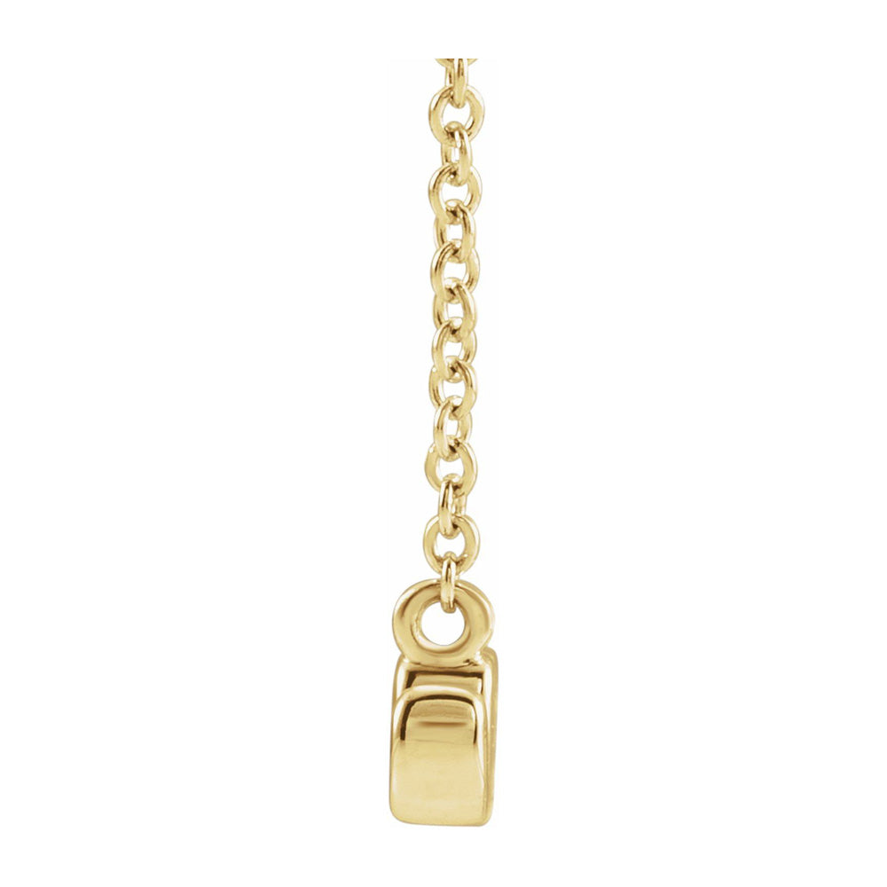 Alternate view of the 14K Yellow Gold Petite Mom Script Necklace, 16 Inch or 18 Inch by The Black Bow Jewelry Co.