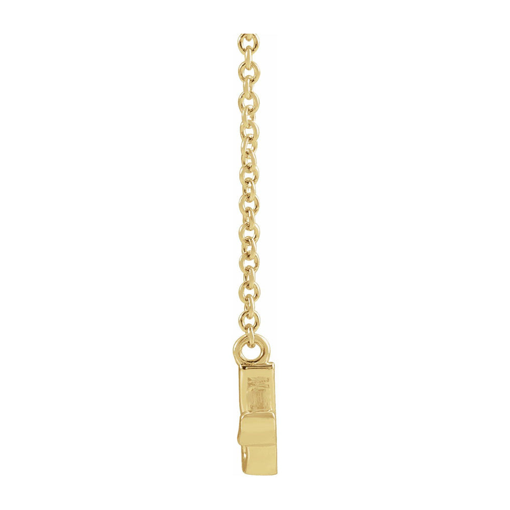 Alternate view of the 14K Yellow Gold Petite Mommy Script Necklace, 16 Inch or 18 Inch by The Black Bow Jewelry Co.