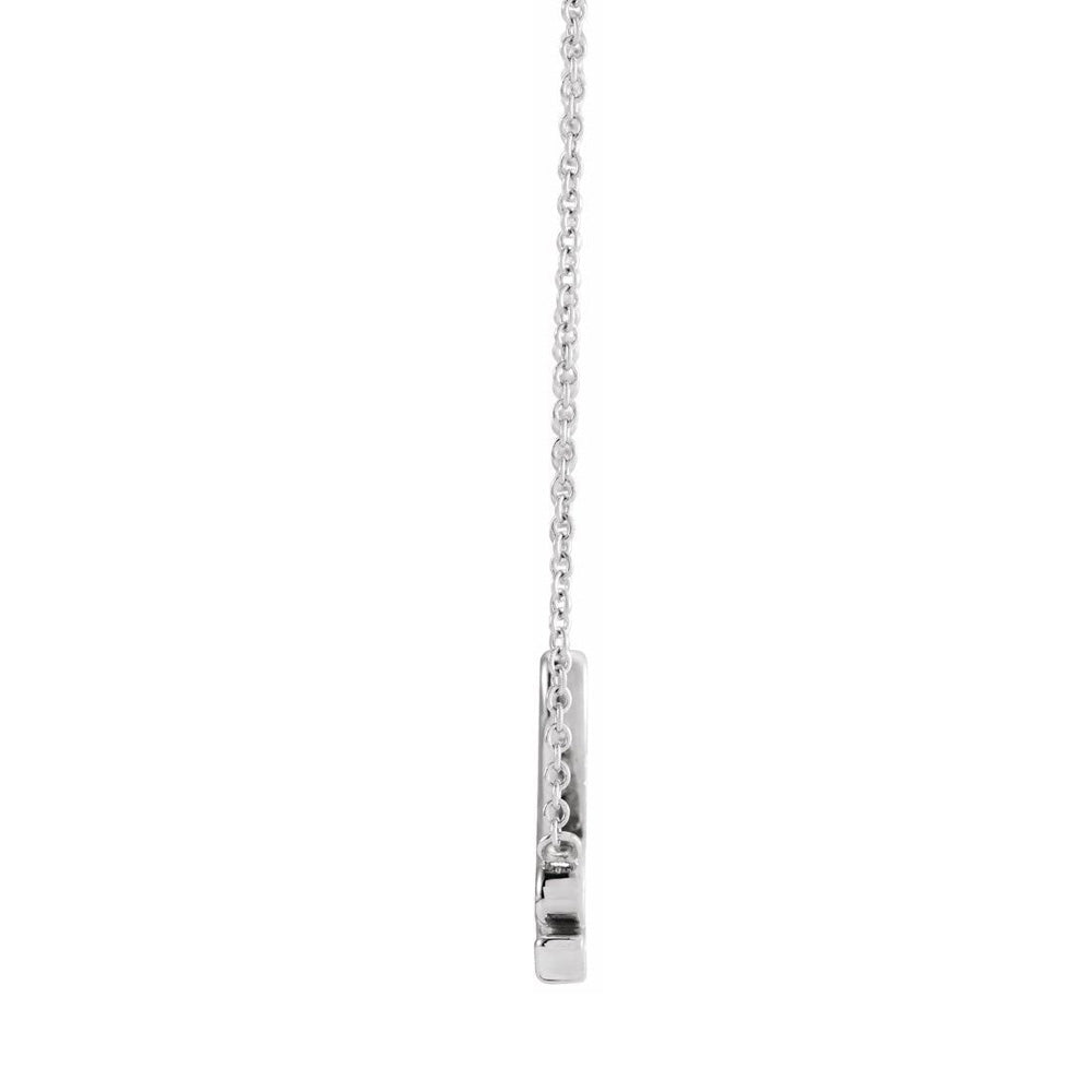 Alternate view of the 14K White Gold Petite Love Script Necklace, 16 or 18 Inch by The Black Bow Jewelry Co.