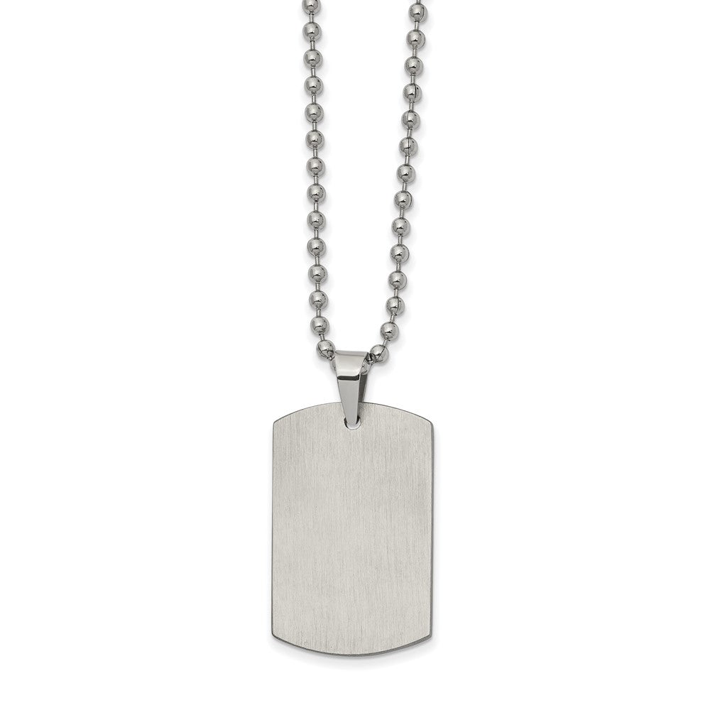 Stainless Steel Reversible Engravable Dog Tag Necklace, 22 Inch, Item N22933 by The Black Bow Jewelry Co.