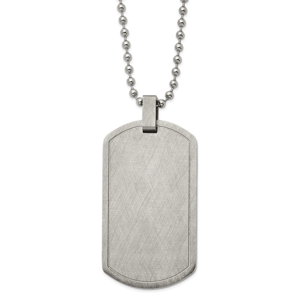 Men&#39;s Stainless Steel Scratch Finish Dog Tag Necklace, 22 Inch, Item N22946 by The Black Bow Jewelry Co.
