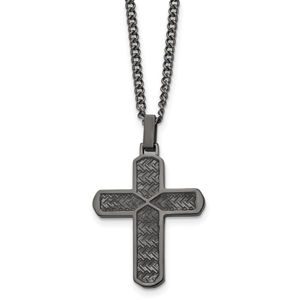 Men’s Stainless Steel Dog Tag Cross Necklace | Wilcox Jewelers
