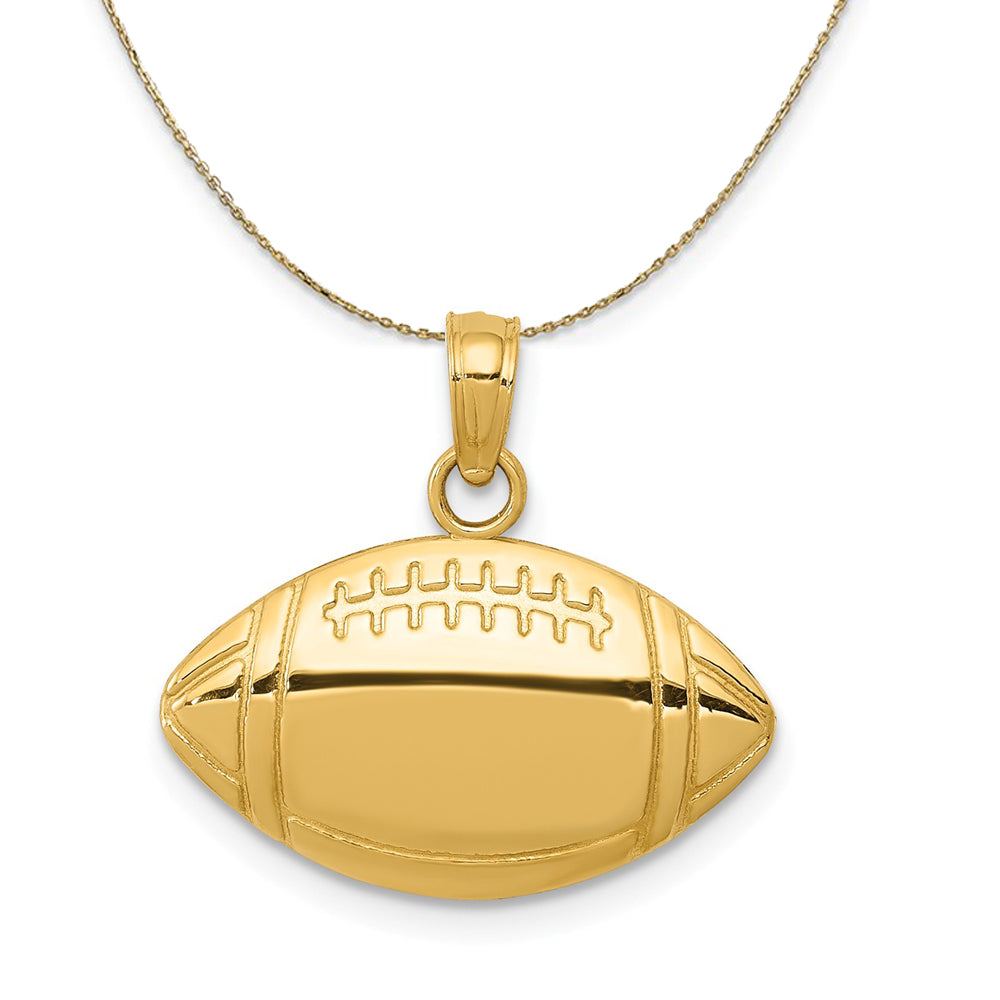 14k Yellow Gold Football Profile Necklace, Item N23342 by The Black Bow Jewelry Co.