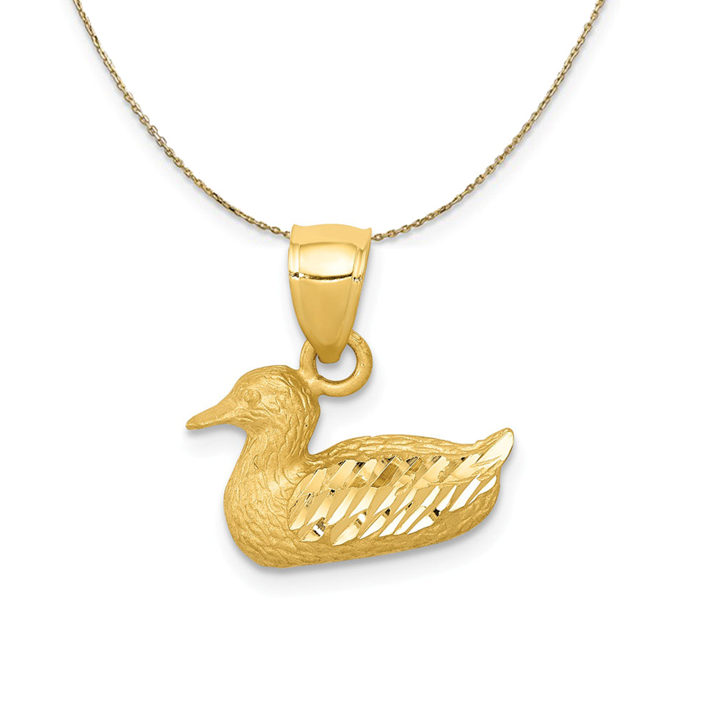 14k Yellow Gold Diamond Cut Duck Necklace, Item N23495 by The Black Bow Jewelry Co.