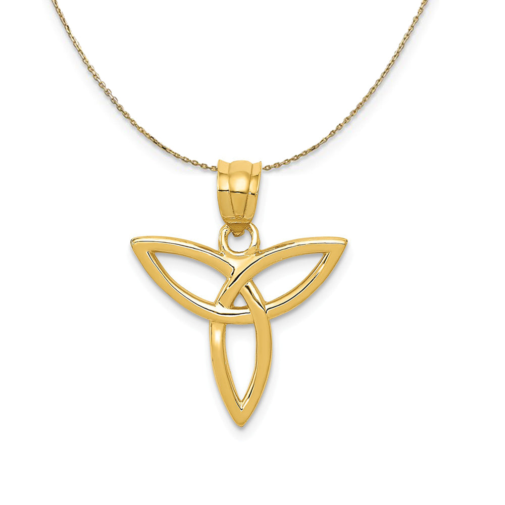 14k Yellow Gold 18mm Trinity Symbol Necklace, Item N23630 by The Black Bow Jewelry Co.